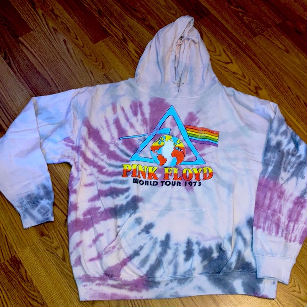 New! Tye Dye Pink Floyd World 🌎 Tour 1973 Hoodie